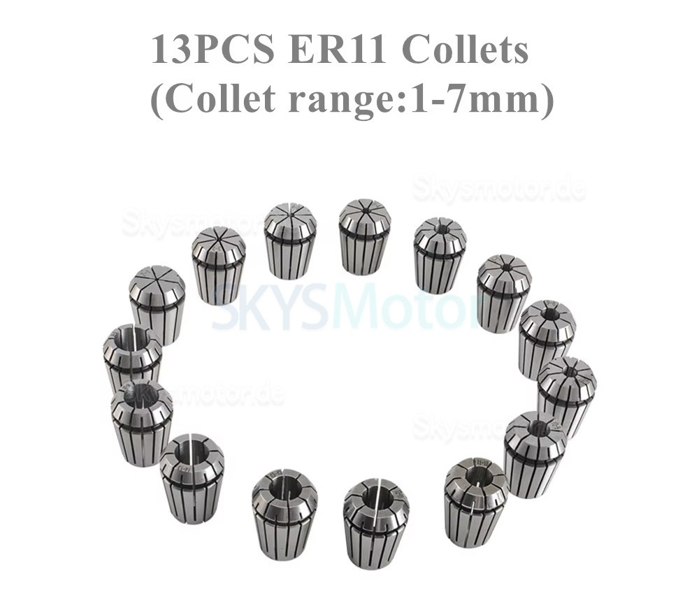 500W CNC Luftgek&uuml;hlt Spindelmotor Kit OSP001716 110V/220V, 12.000U/min mit Netzteil und 13 ER11-Spannzangen